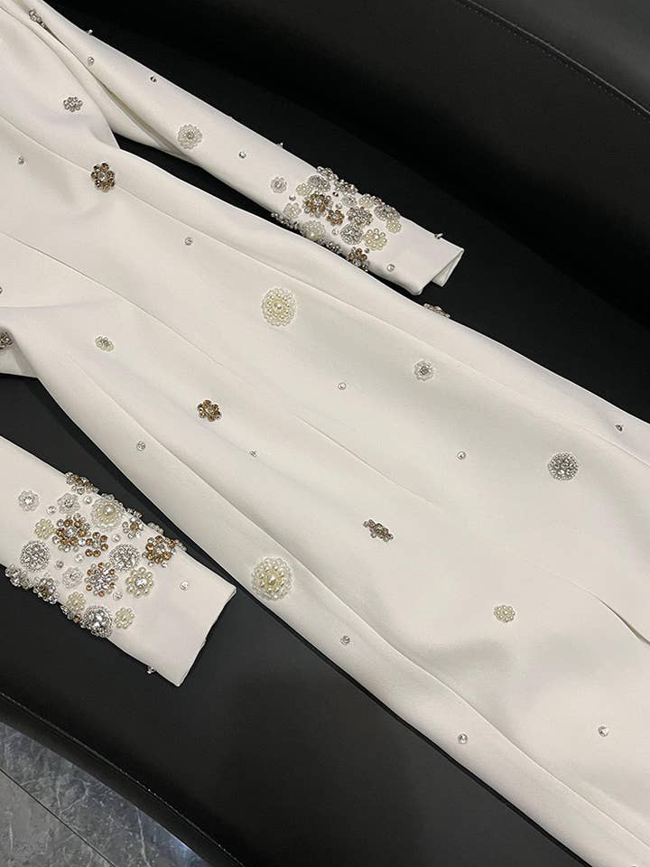 Sanyao Fashion - Wholesale Dress - Women's - SY381 Elegant Heavy Beaded Diamond Slim Fit Long Dress14