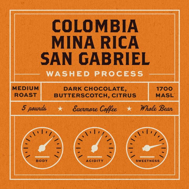Colombia Mina Rica 5lb Bulk Bag for wholesale by Evermore Coffee Roasters