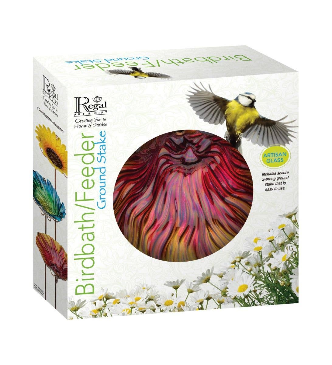 Regal Art & Gift - Wholesale Garden/Lawn Stake - Birdbath/Feeder Stake - Red2