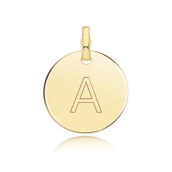 Round Plain Initial Pendant for wholesale by Anna Lou of London