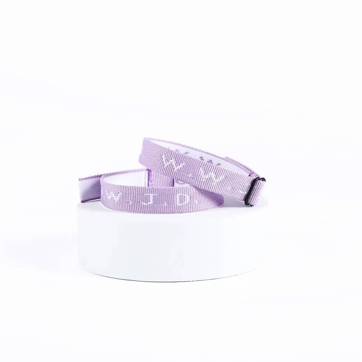 Bracelet Woven WWJD Violet Pk25 for wholesale by Swanson Christian Products
