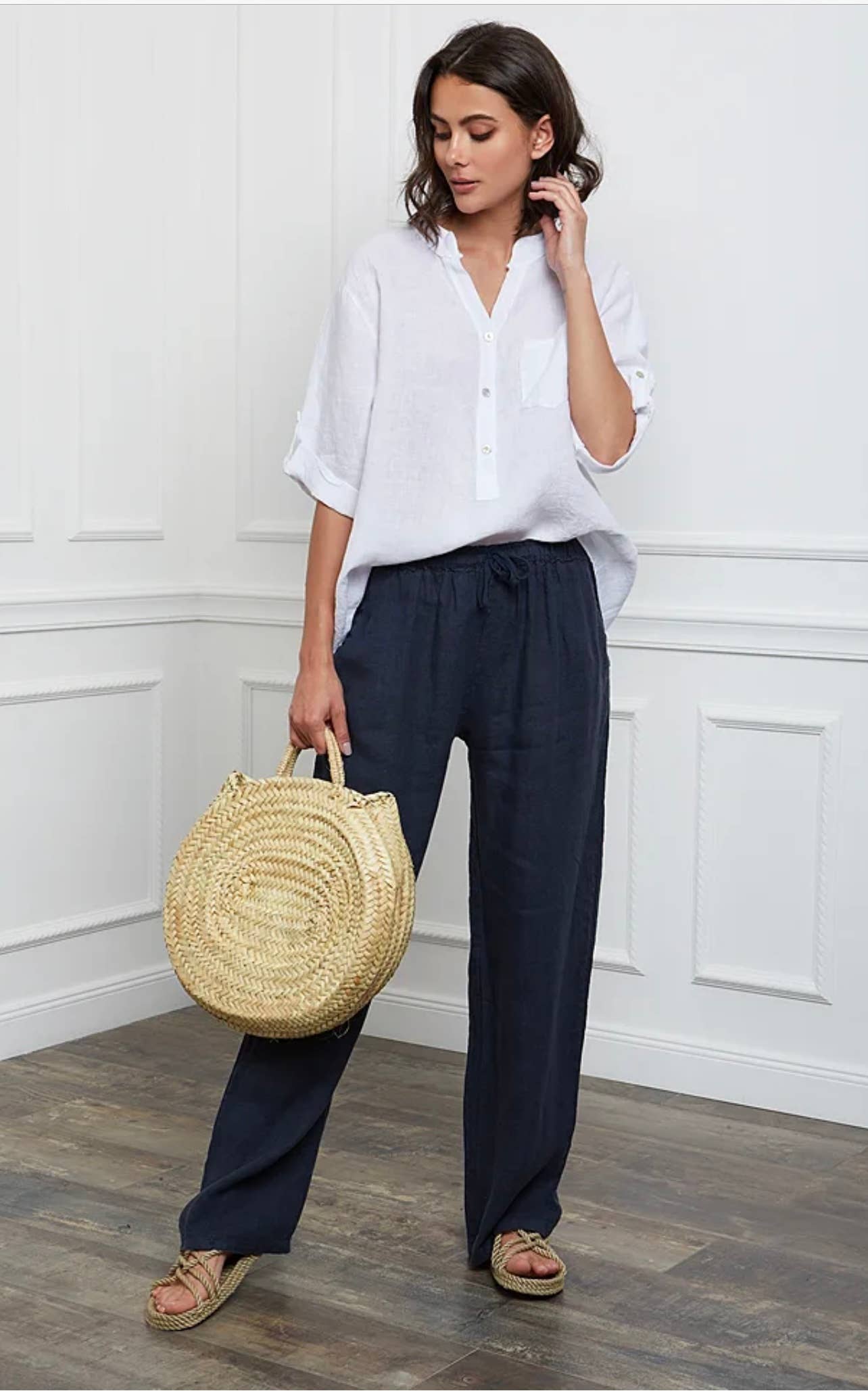 LÉA & LUC - Wholesale Button Down Shirt - Women's - 100% Linen Blouse REF. 636731