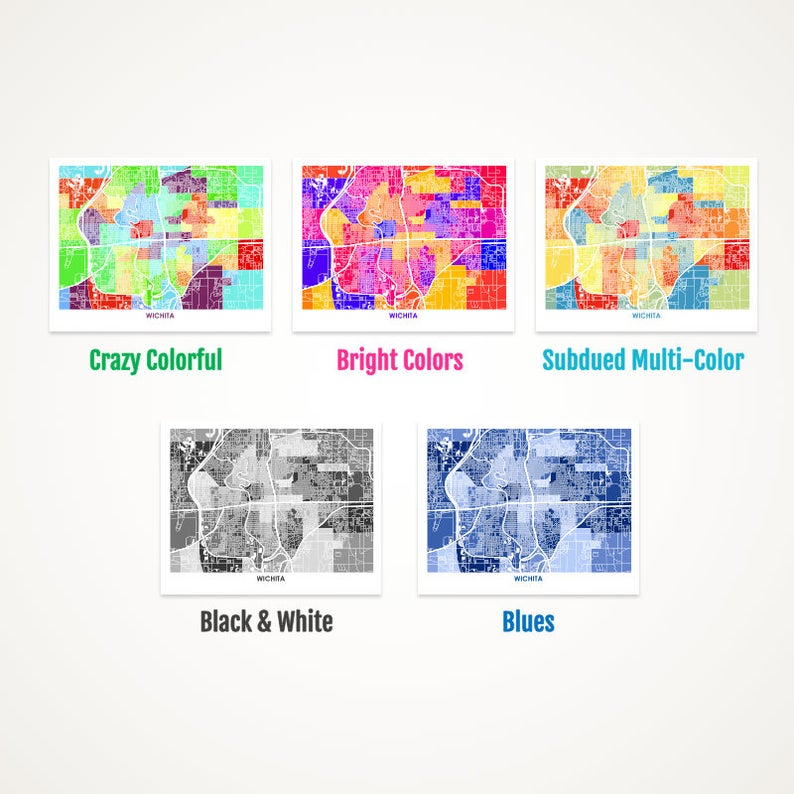 Juanita's Adventures - Wholesale Art Print - Juanitas Wichita Map Print1