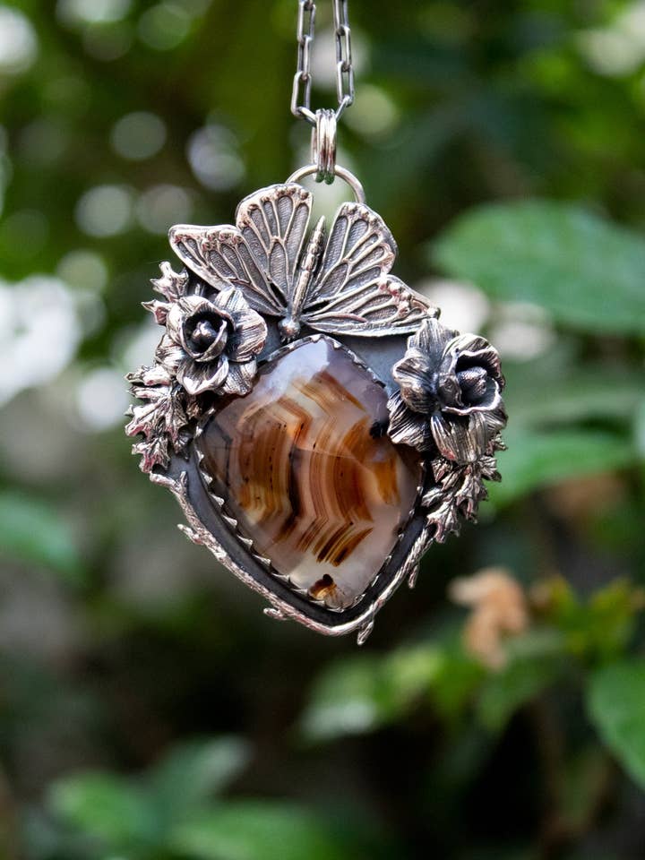 Vleugels van de Wilde Tuin — Staafbuis Agaat Hanger voor wholesale door Ambra Jewels