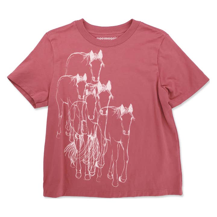 Supermaggie @ Faire - Wholesale Screen Printed T-Shirt - Women's - Horses Gwenn Heavyweight Tee3