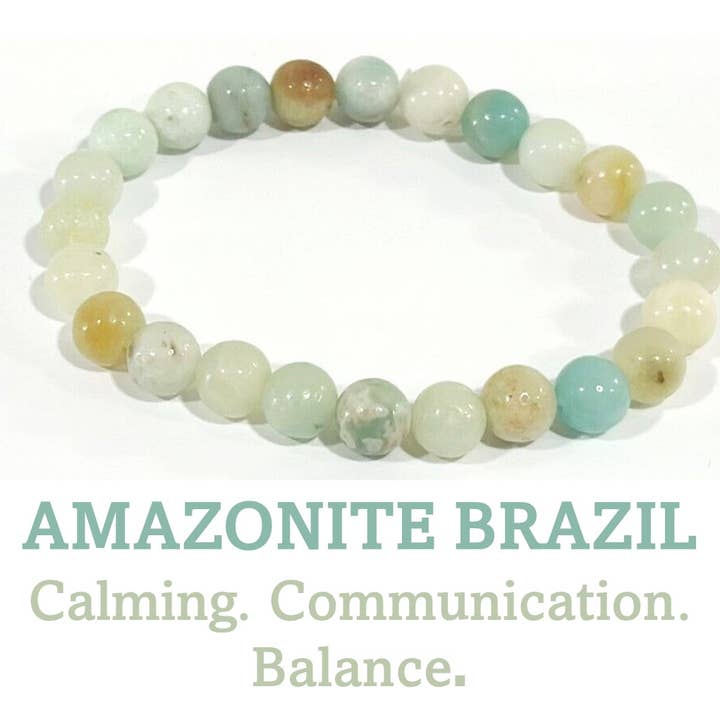 Wise Skies - Wholesale Spiritual Stone/Crystal - Amazonite Brazil Crystal Healing Bracelet Luck Authentic