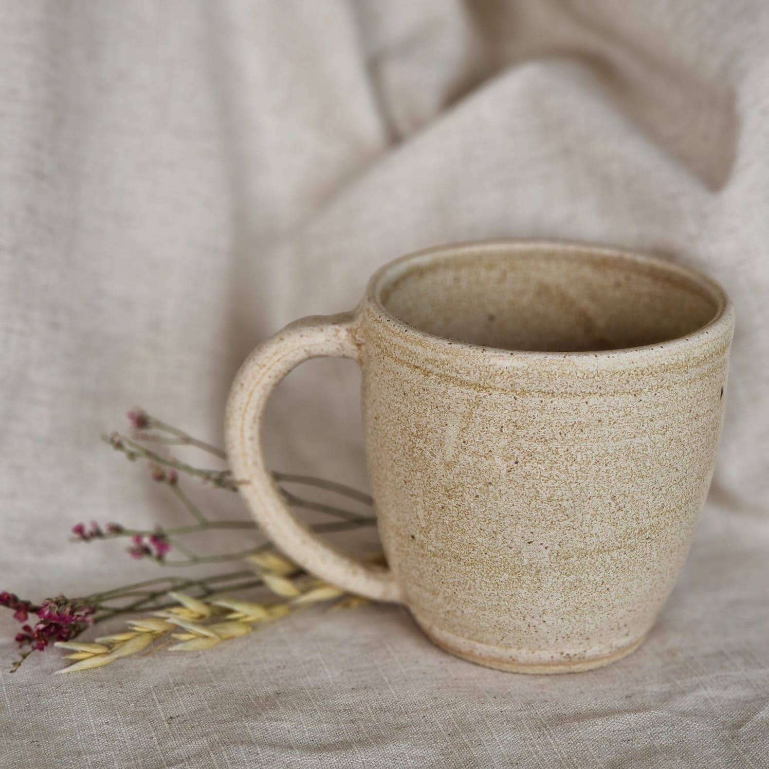 Charlotte Manser Ceramics – wholesale Coffee mug – Cream Handmade Ceramic 500ml Mug2