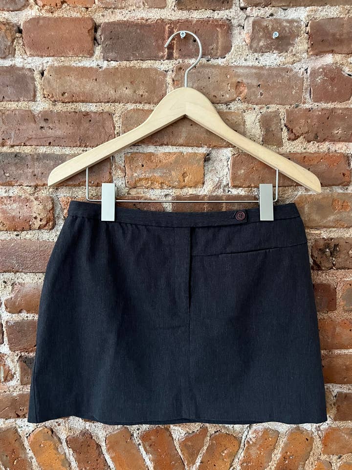 90's Charcoal Grey Express Mini Skirt for wholesale by Abalone Jewelry Co.
