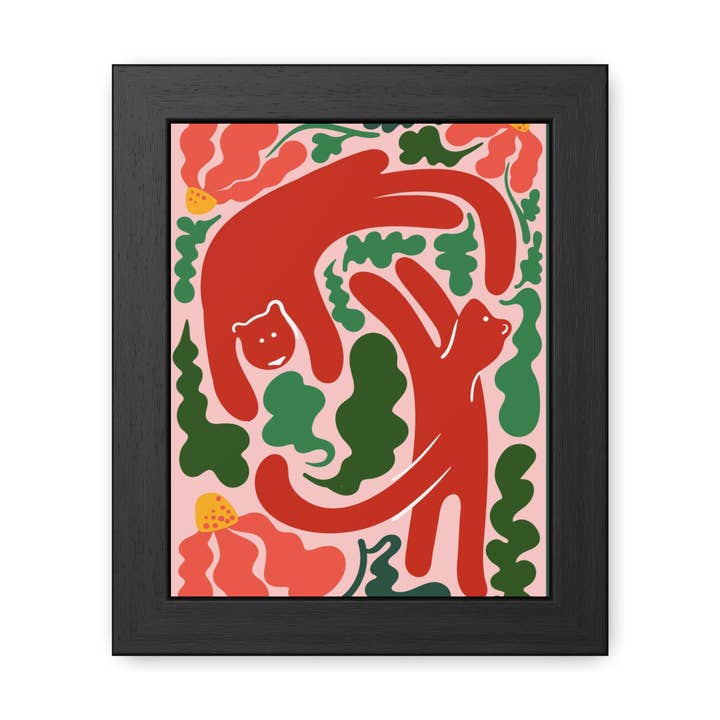 Amazon 4 - Whimsical Bear Framed Poster - Vibrant Animal Art for Nature Lovers for wholesale by Donkey Laserbeam