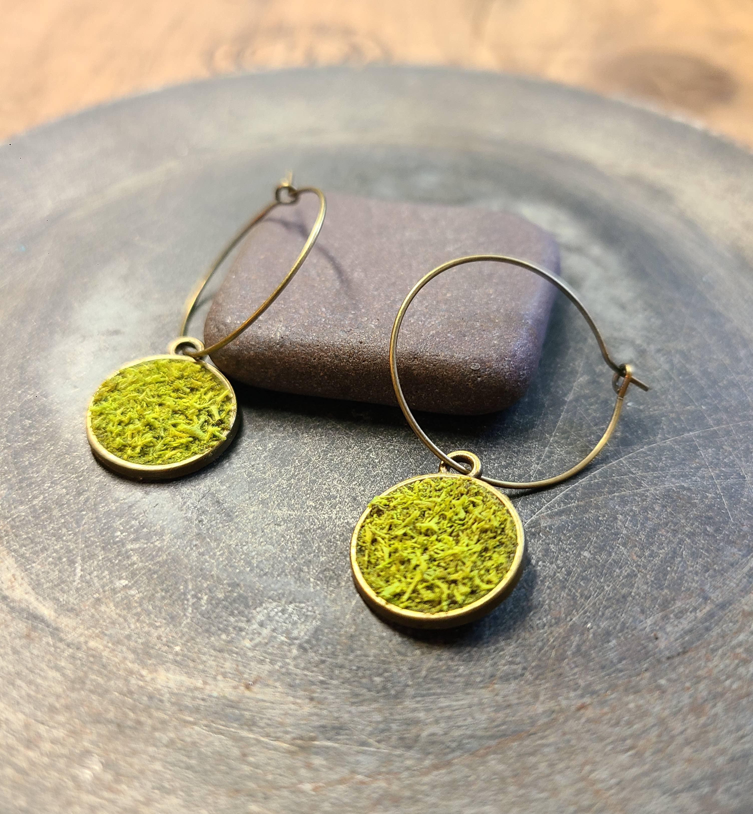 Fields - Wholesale Hoop Earrings - Mossy Hoop Earrings Nature's Jewelry Botanical Garden