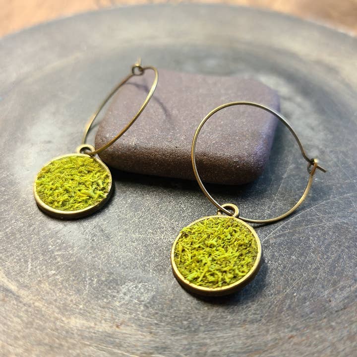 Fields - Wholesale Hoop Earrings - Mossy Hoop Earrings Nature's Jewelry Botanical Garden 0