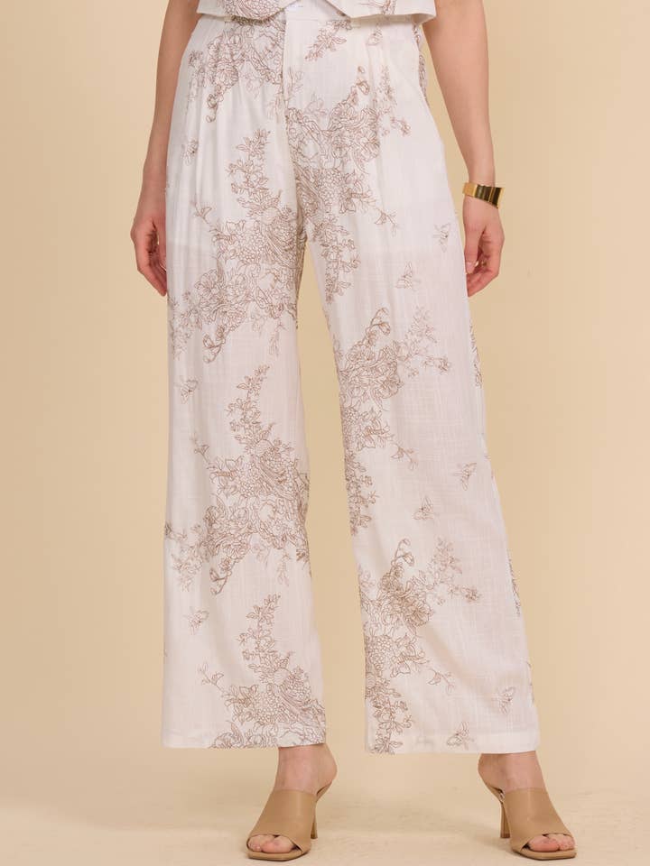 Broek met bloemenmotief - 2589 voor wholesale door Frime