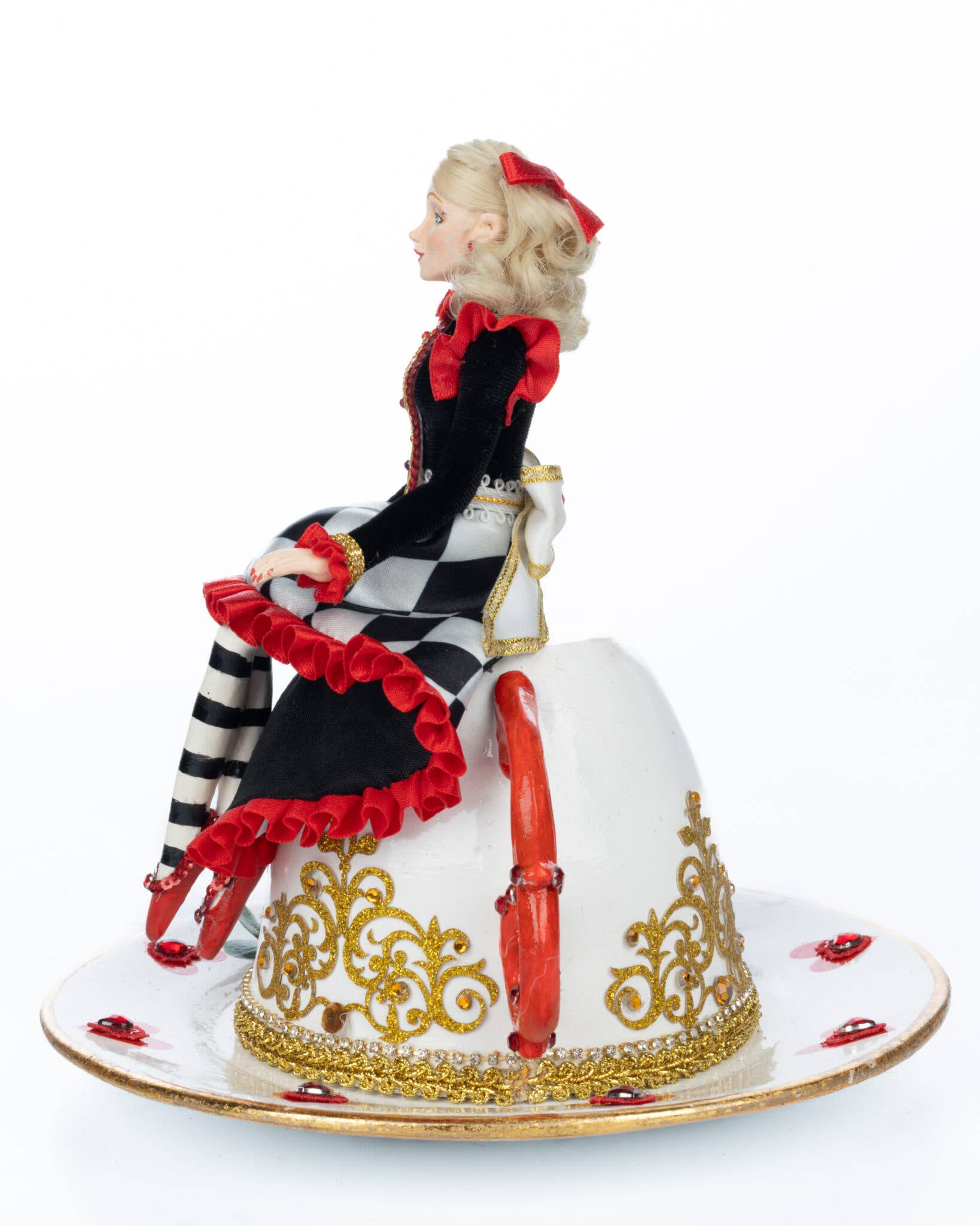 Katherine's Collection - Wholesale Decorative Figurine - Alice on Teacup - Red2