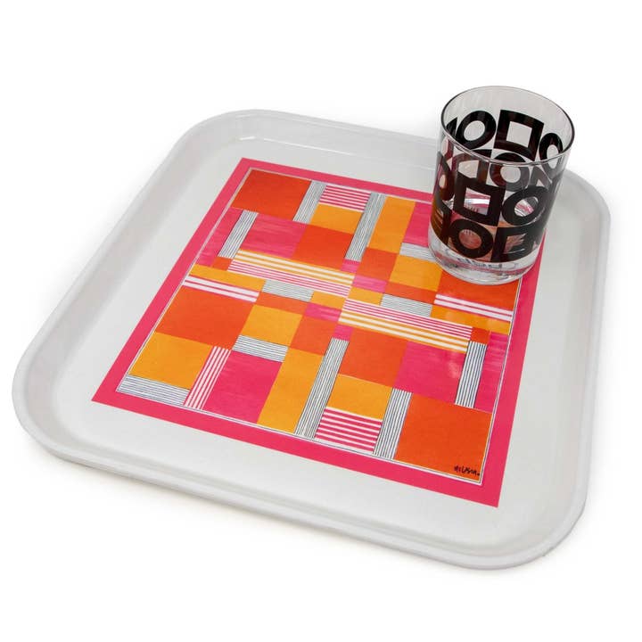Destination PSP - Wholesale Serving Tray - Vera Pink Window Blinds 13" Tray