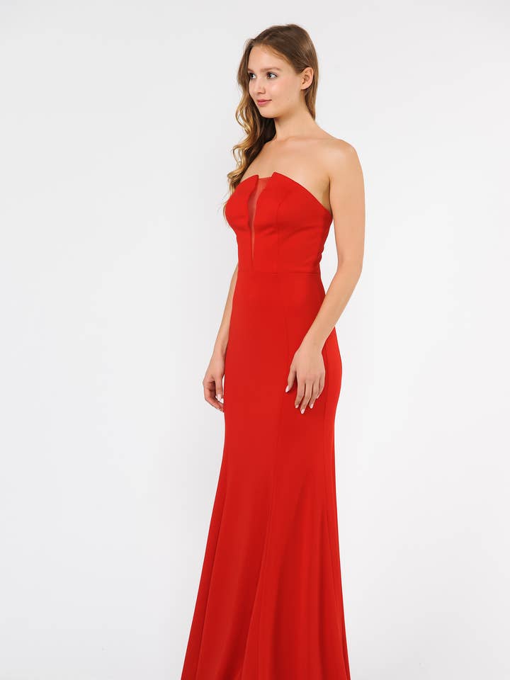 ROBE LONGUE EN JERSEY SANS BRETELLES 8488. pour la vente par POLY USA