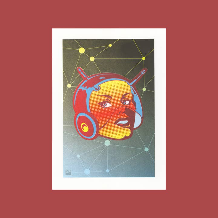 VrijFormaat - Venta al por mayor Ilustración - Impresión Riso - SciFi Lady - A4