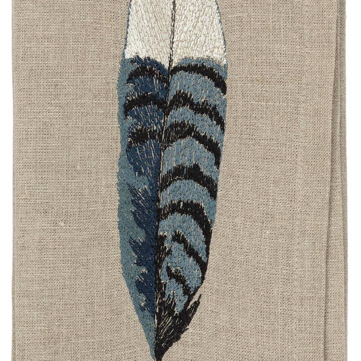Coral & Tusk - Wholesale Dinner & Cloth Napkin - Blue Jay Feather Dinner Napkin