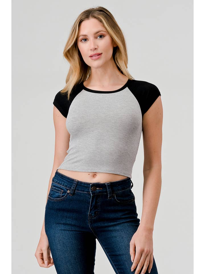 Hashttag - Wholesale T-Shirt - Women's - CROPPED RAGLAN BASEBALL T-SHIRT0