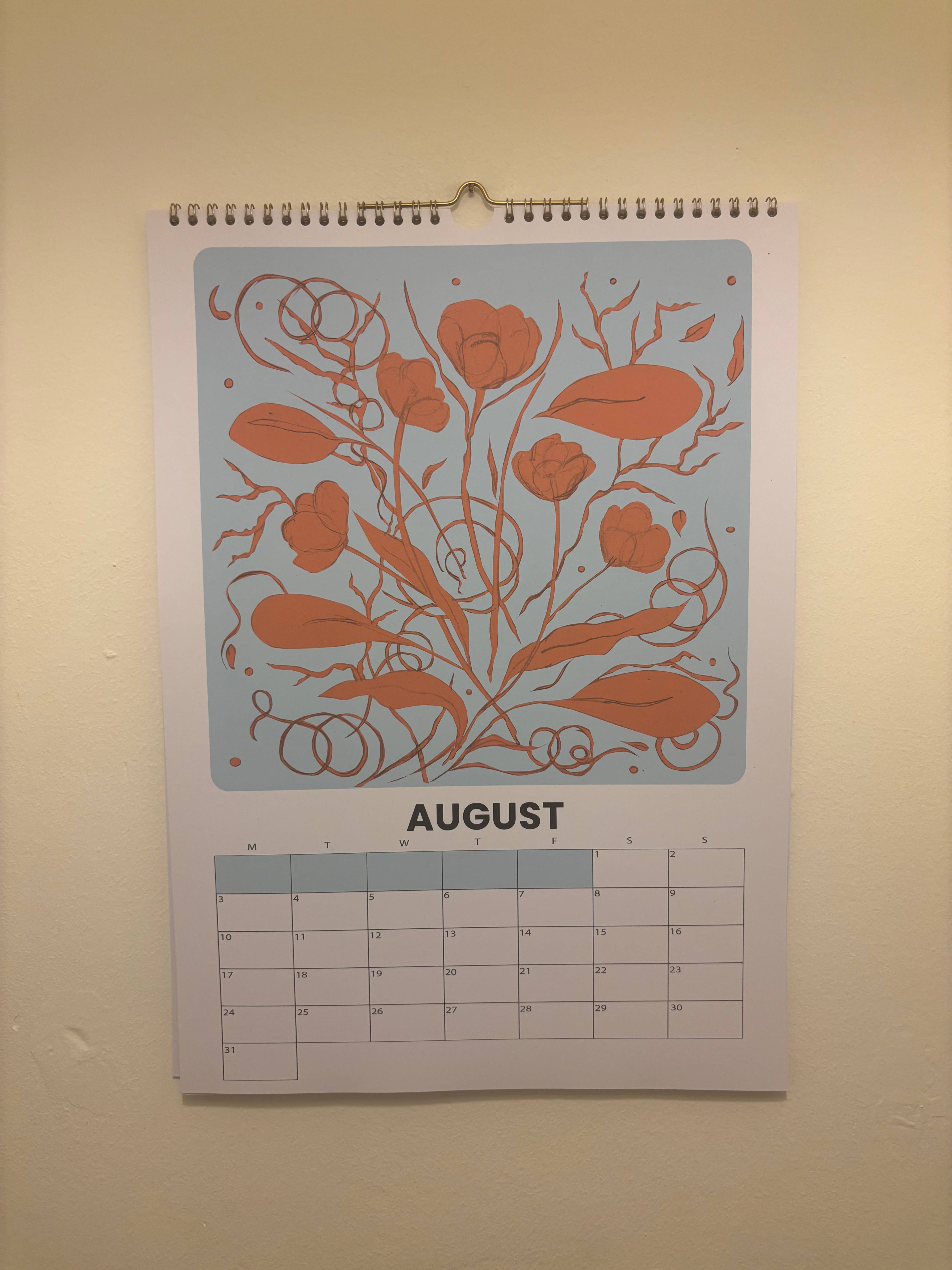 Tomekah George - Wholesale Calendar - Large 2026 Calendar, Flowers Wall Calendar - A312