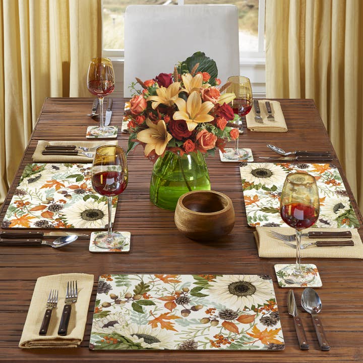 CounterArt/Highland Home/Thirstystone – wholesale Placemat – Cala Home Farmhouse Fall Decorative Hardboard Placemats1