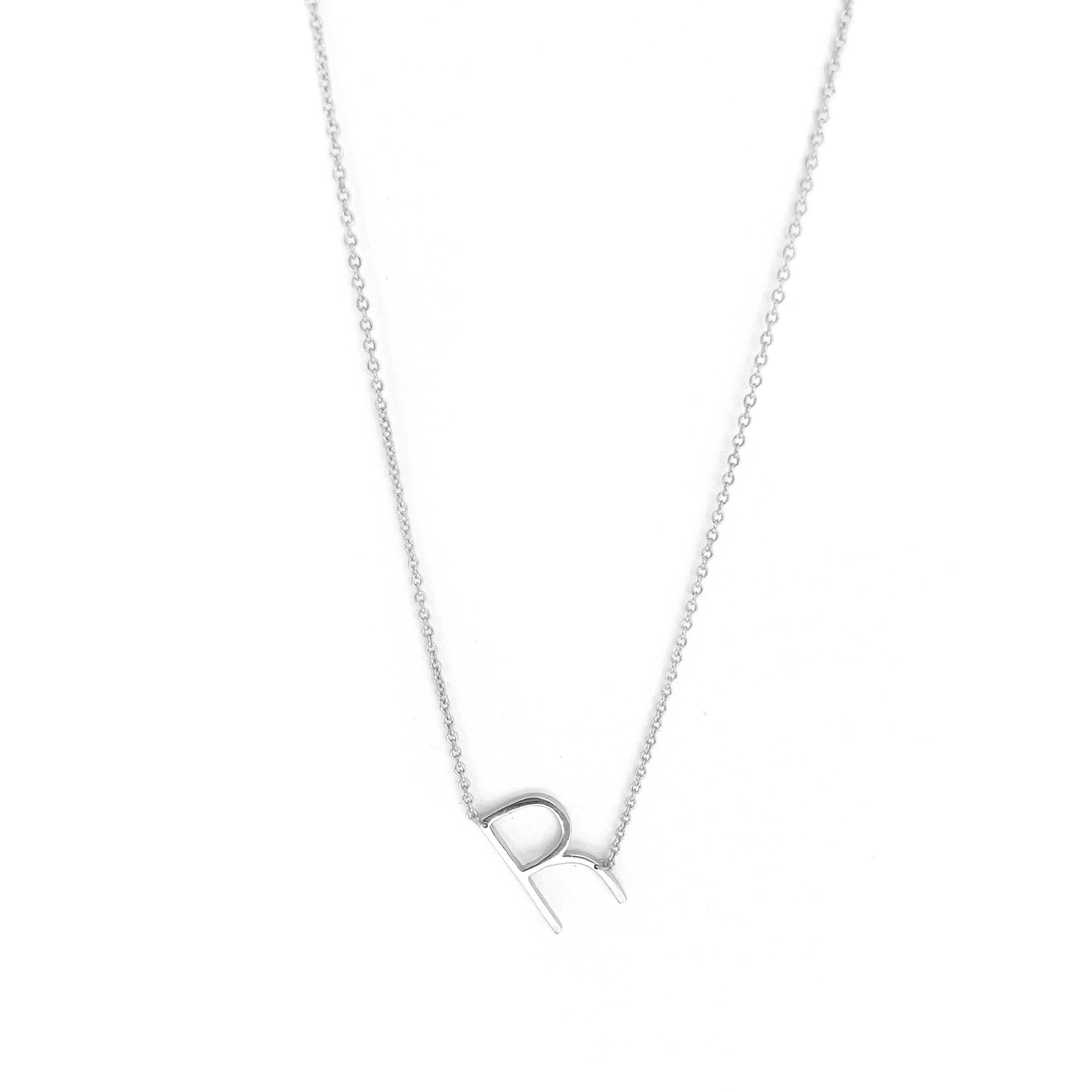 Marlyn Schiff - Wholesale Pendant/Charm Necklace - sterling silver sideways initial necklace9