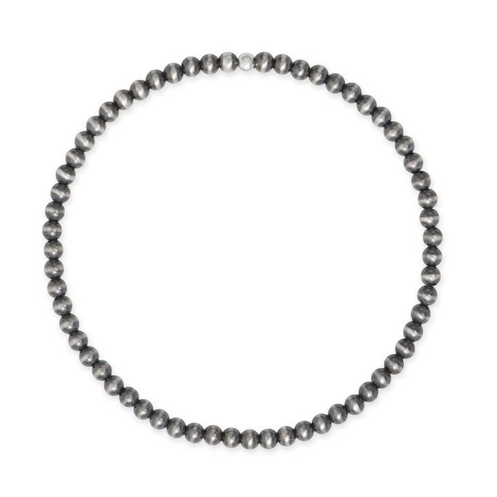 7" 3mm Oxidized Bead Stretch Bracelet for wholesale by Silver Stars Collection