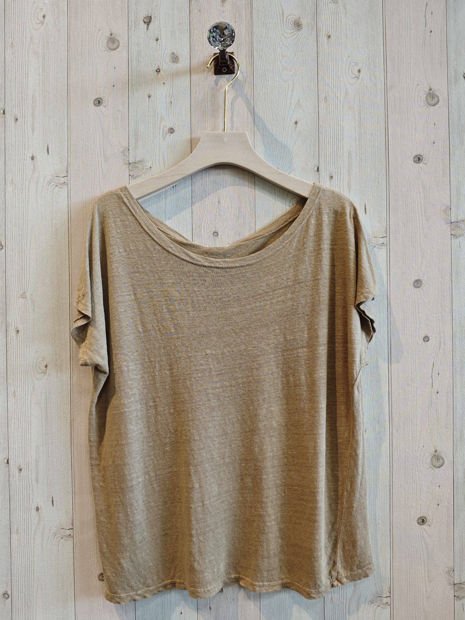 Linen & More - Wholesale T-Shirt - Women's - REF 2296 BASIC U-NECK T-SHIRT 100% LINEN9