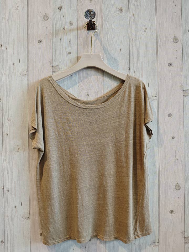 Linen & More - Wholesale T-Shirt - Women's - REF 2296 BASIC U-NECK T-SHIRT 100% LINEN9