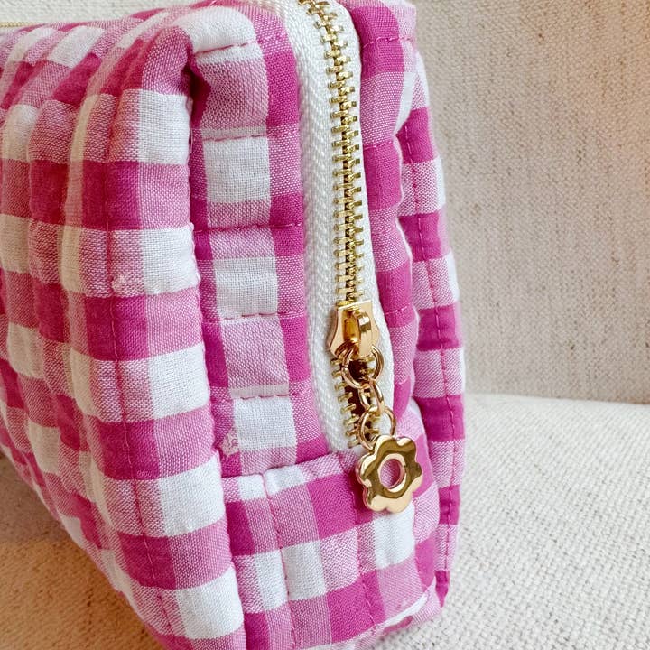 Ellison+Young - Wholesale Make-up/cosmetic bag - Color Parade Gingham Cosmetic Case7