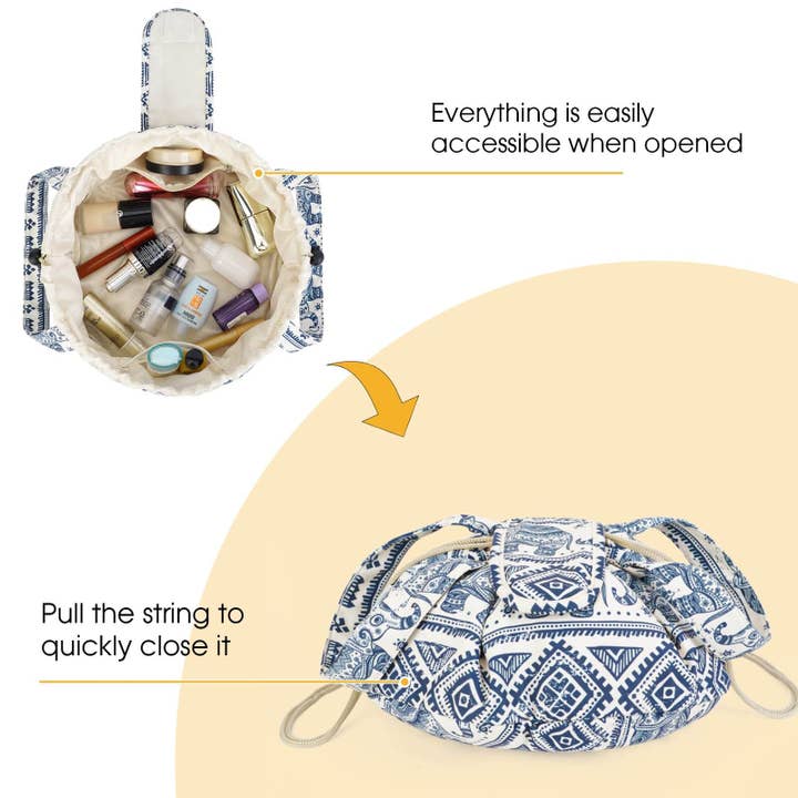 wandf - Wholesale Makeup/Cosmetic Bag - Barrel Drawstring Makeup Bag Large Cosmetic Toiletry Bags15