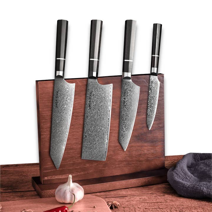 KASAI KOGATANA FIVE | Essential 5 pcs Knife set | 4 Knives with Magnetic Wood Block for wholesale by Ginza Steel