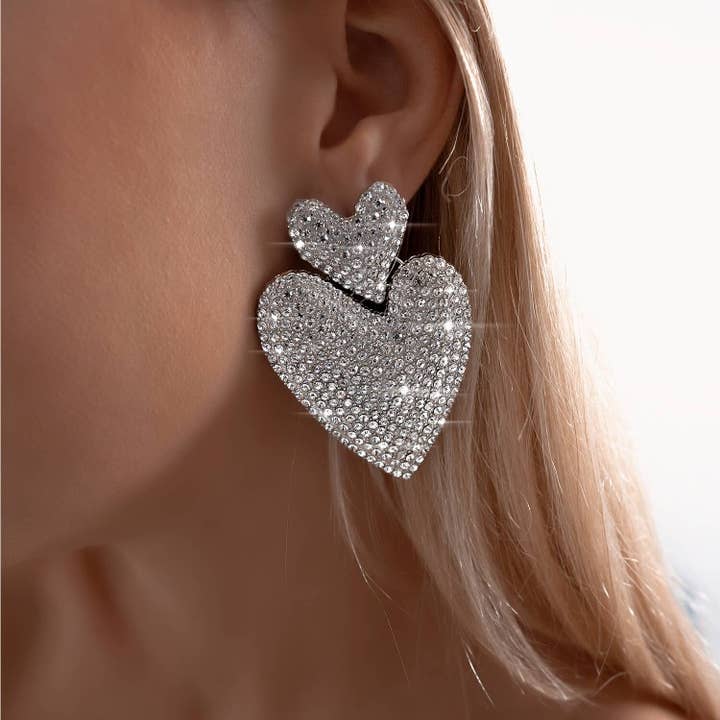 AnnaKey - Wholesale Dangle Earrings - MILAN SILVER STRASS EARRINGS