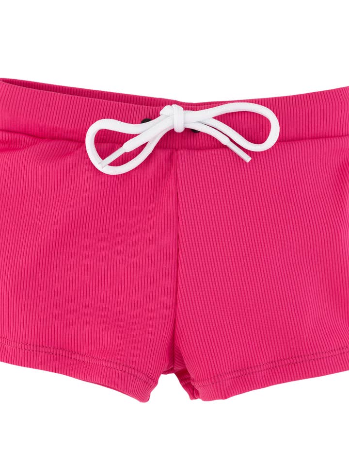 Bañador de canalé rosa intenso "Brights" para venta al por mayor de Current Tyed Clothing