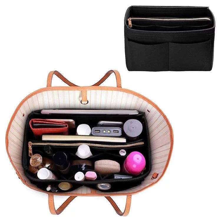 The Classy Cloth WS - Wholesale Purse/Bag Accessory - Women's - Tote Bag Purse Organizer Insert - Charcoal RTS4