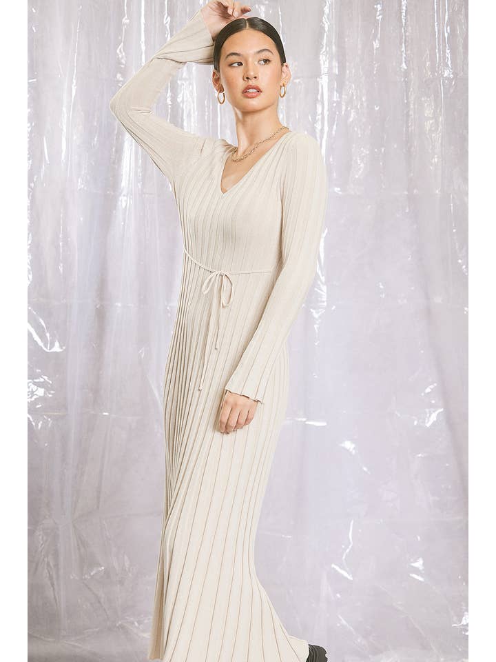 ILLA ILLA - Vente Robe – femme - Robe longue en tricot côtelé7