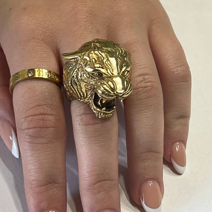 Hi Octane | SilverBotanica - Wholesale Cocktail/Statement Ring - Tiger Big Cat Hear Me Roar Ring1