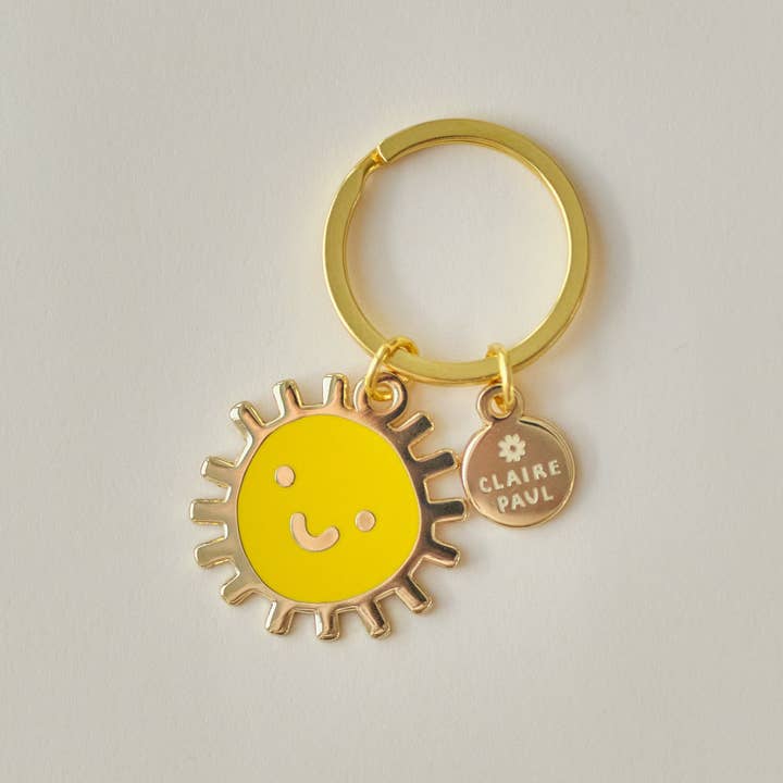 Claire Paul – wholesale Keychain – Women's – Smiley Sun Keyring Charm2