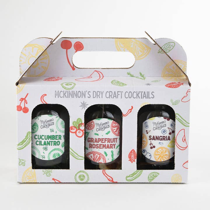 Gin 3 ct. Kit - Grapefruit, Cucumber, Sangria for wholesale by McKinnon's Dry Craft Cocktails