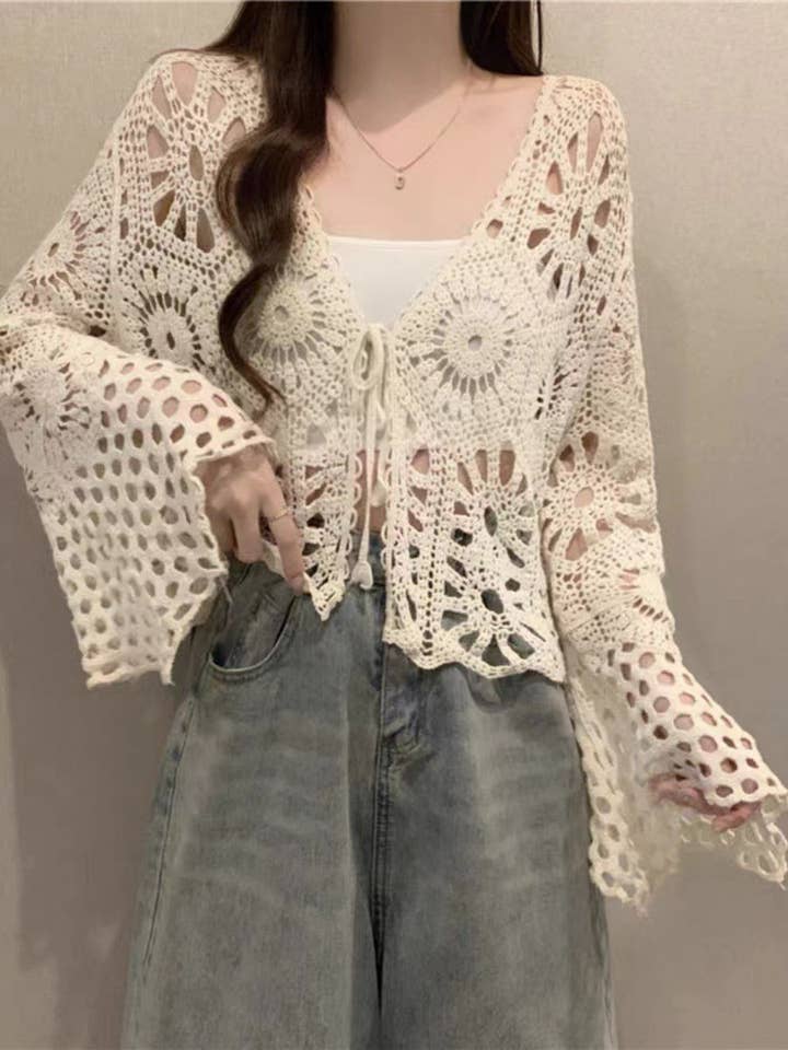Hope & Sunshine - Wholesale Swim Cover Up - Women's - Bohemian Crochet Knit Cover-Up