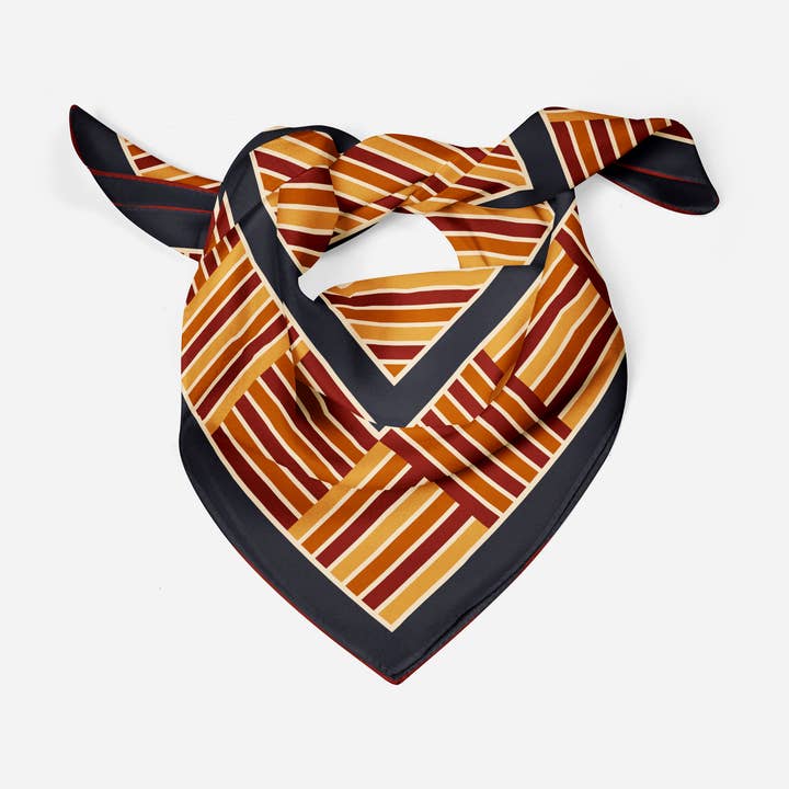 Ander blue and red square silk scarf v1 for wholesale by Hamzah