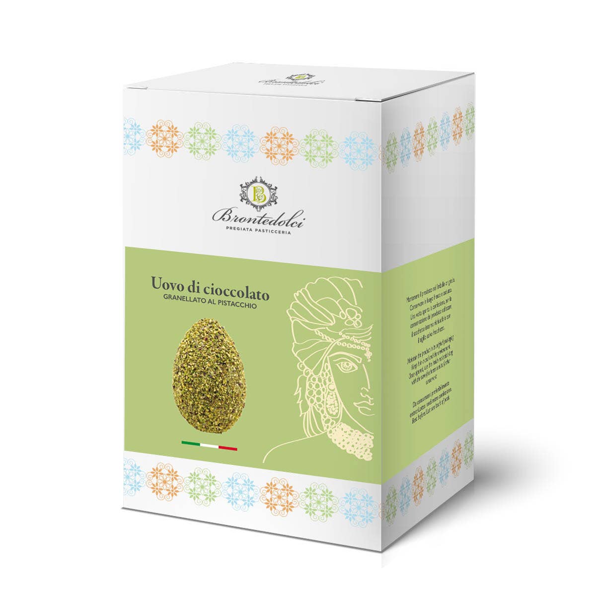 Bronte Dolci - Wholesale Chocolate Covered Sweets - Pistachio Easter egg with pistachio granules1