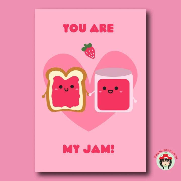 Biglietto di San Valentino «You Are My Jam» per la vendita all'ingrosso da parte di Mushroombeansprout