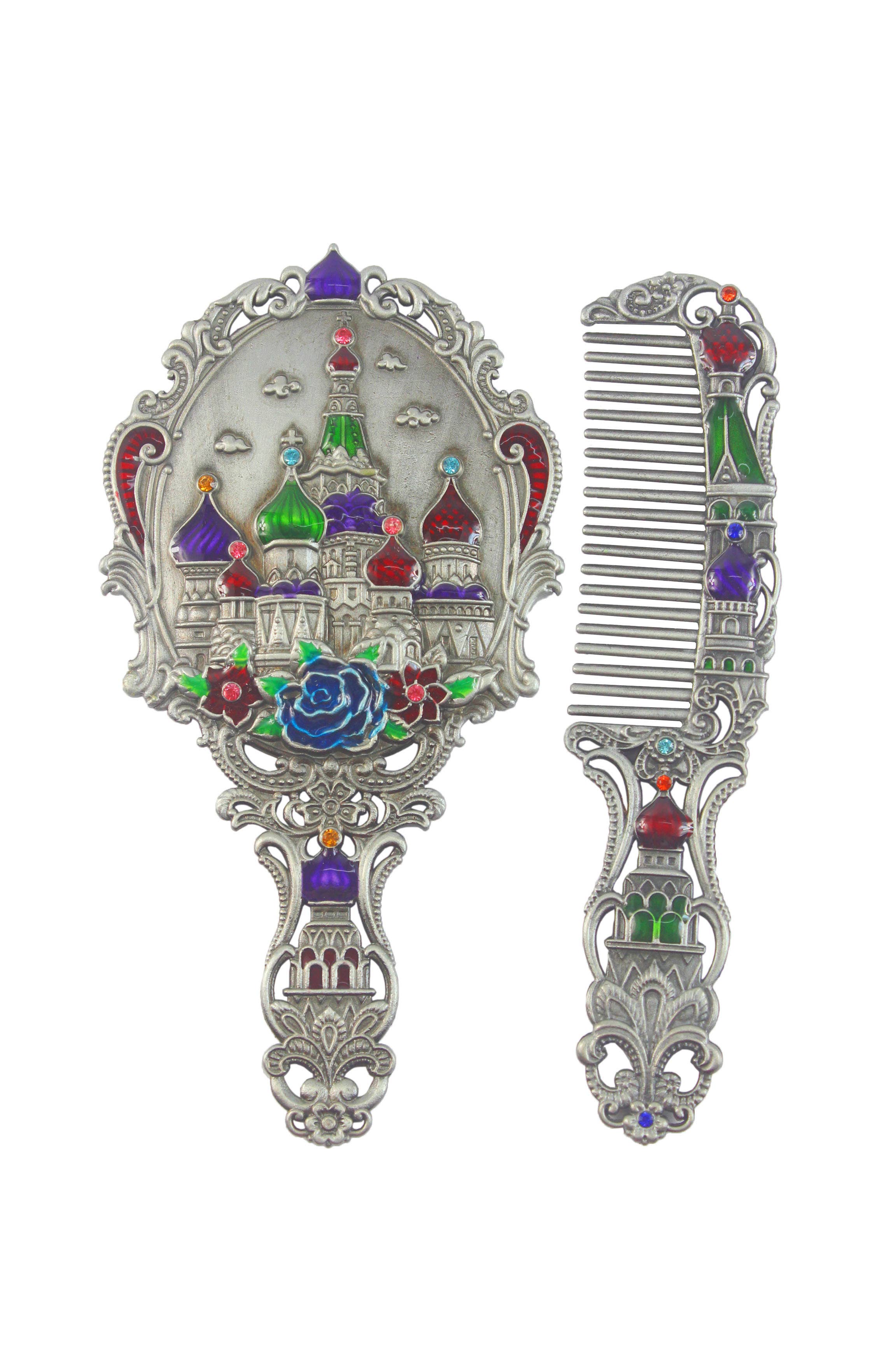 Ole - Vente Miroir de maquillage - Ensemble de miroirs vintage en métal Castle de petite taille2