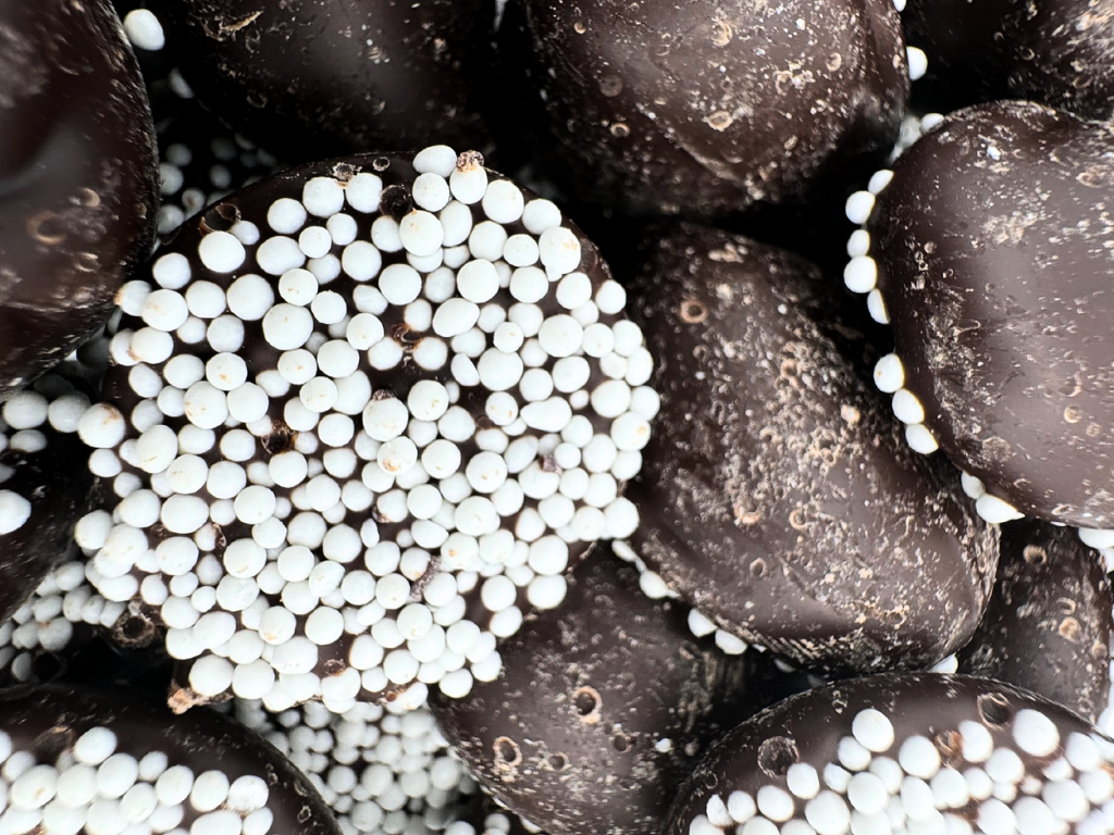 Martin's Country Store LLC - Wholesale Chocolate Covered Sweets - DARK CHOCOLATE NONPAREILS 6.4oz1