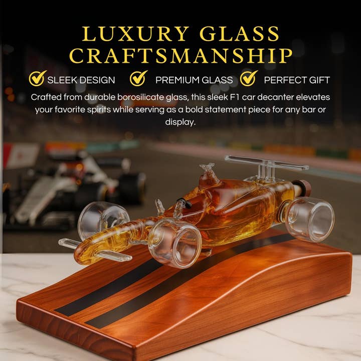 The Wine Savant / Khen Glassware - Wholesale Decanter - F1 Racecar Whiskey Decanter - 8.12oz - Scotch, Bourbon1