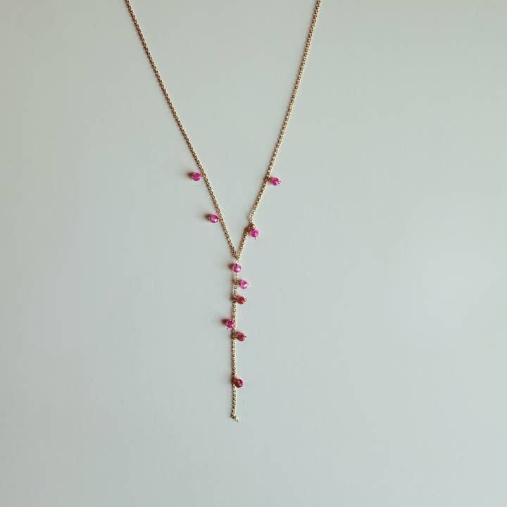 Collier lariat délicat en pierres précieuses pour la vente par Tumbleweed Shop and Studio LLC
