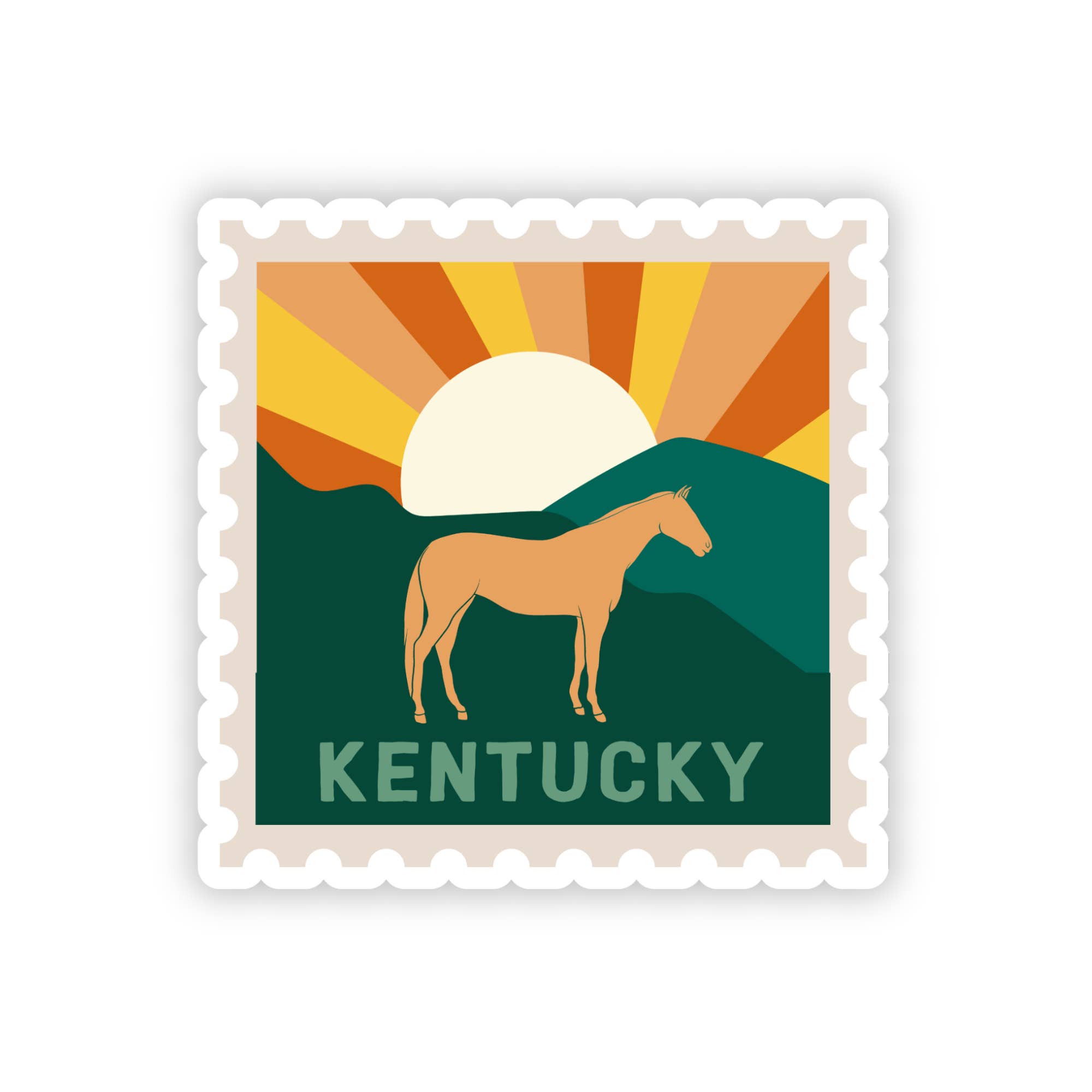 Jessica Holly Creative - Wholesale Sticker - Kentucky State Pride Stamp Style Vinyl Sticker, 2.5in