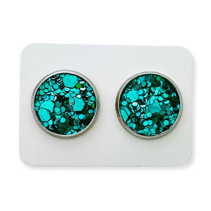 Orecchini a bottone Turquoise Waters per la vendita all'ingrosso da parte di BOWverwhelmed, Llc