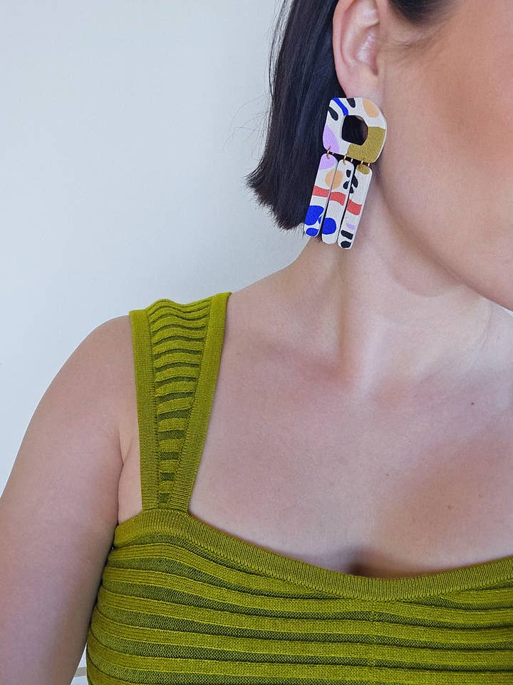 Bright and Bolds | Polymer Clay Earrings | Abstract Earrings for wholesale by That Clay Girl Co.