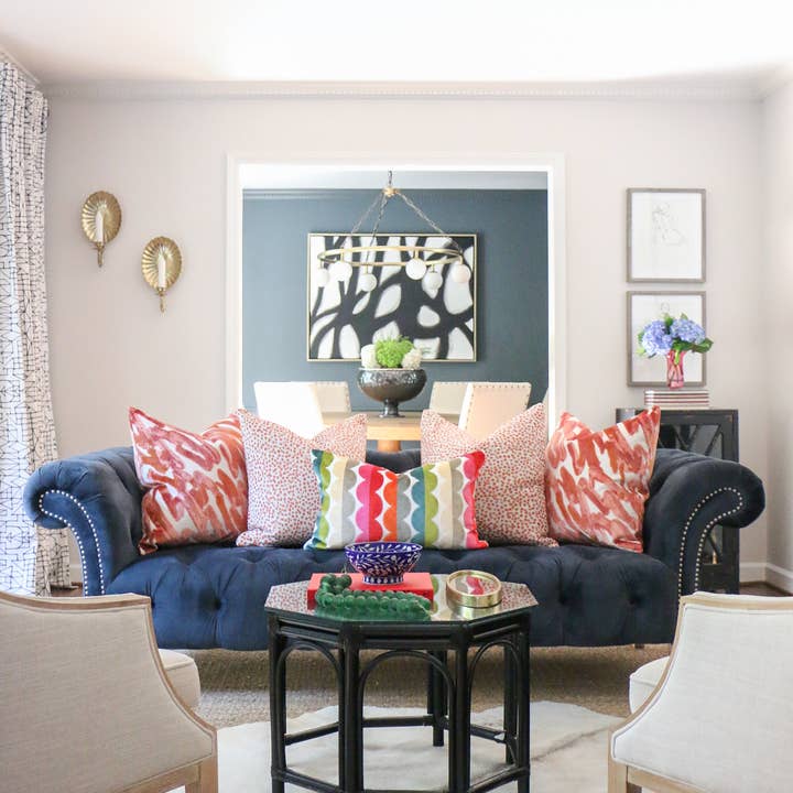 Multi Grace Dual-Tone Stripe Scalloped Cut Velvet Throw Pillow for wholesale on Faire4